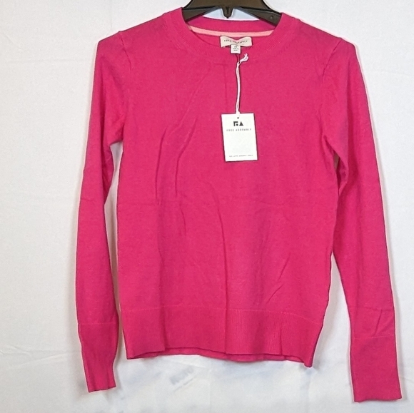 Free Assembly Women’s Pink Crewneck Long Sleeve Sweater, size XS - Picture 3 of 6
